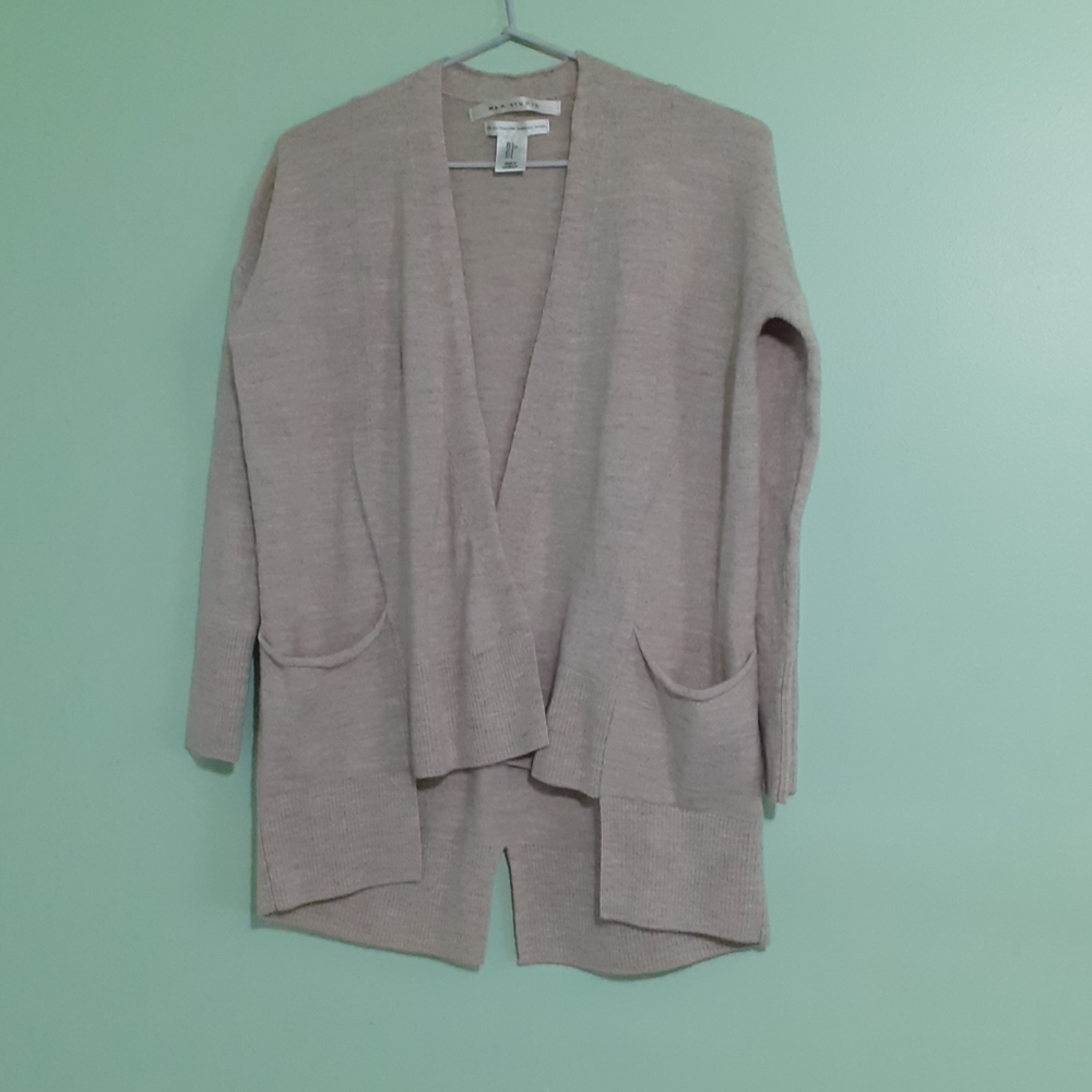Oatmeal Cardigan 100% Pure Extrafine merino Wool Layering Cardigan with 2pockets
